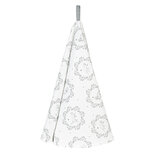 Clayre & Eef   | Theedoek Wit Grijs ø 80 cm | LGC48