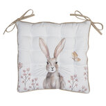 Clayre & Eef | Stoelkussen Foam Wit, Bruin 40x40x4 cm | REB29 Clayre & Eef | Stoelkussen Foam Wit, Bruin 40x40x4 cm | REB29