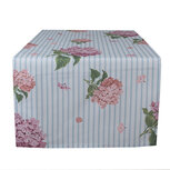 Clayre & Eef | Tafelloper Wit, Roze, Blauw 50x140 cm | VTG64 Clayre & Eef | Tafelloper Wit, Roze, Blauw 50x140 cm | VTG64