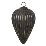 Clayre & Eef | Kerstbal Zwart Zilverkleurig ø 15x26 cm | 6GL4526L Clayre & Eef | Kerstbal Zwart Zilverkleurig ø 15x26 cm | 6GL4526L