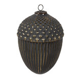 Clayre & Eef | Kerstbal Zwart Goudkleurig ø 18x27 cm | 6GL4528XL Clayre & Eef | Kerstbal Zwart Goudkleurig ø 18x27 cm | 6GL4528XL