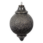 Clayre & Eef | Kerstbal Zwart Grijs ø 20x32 cm | 6GL4533L Clayre & Eef | Kerstbal Zwart Grijs ø 20x32 cm | 6GL4533L