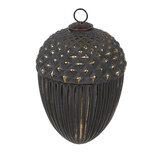 Clayre & Eef | Kerstbal Zwart Goudkleurig ø 15x21 cm | 6GL4528L Clayre & Eef | Kerstbal Zwart Goudkleurig ø 15x21 cm | 6GL4528L