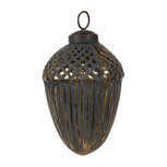 Clayre & Eef | Kerstbal Zwart Goudkleurig ø 7x10 cm | 6GL4528S Clayre & Eef | Kerstbal Zwart Goudkleurig ø 7x10 cm | 6GL4528S