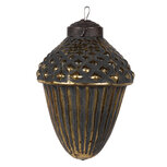 Clayre & Eef | Kerstbal Zwart Goudkleurig ø 6x8 cm | 6GL4528XS Clayre & Eef | Kerstbal Zwart Goudkleurig ø 6x8 cm | 6GL4528XS