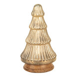 Clayre & Eef | Kerstdecoratie Kerstboom Goudkleurig ø 13x25 cm | 65393 Clayre & Eef | Kerstdecoratie Kerstboom Goudkleurig ø 13x25 cm | 65393