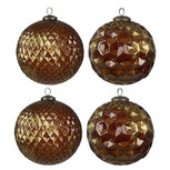 Clayre & Eef | Kerstballen Set van 4 Goudkleurig 33x33x16 cm / ø 15x15 cm | 6GL4511 Clayre & Eef | Kerstballen Set van 4 Goudkleurig 33x33x16 cm / ø 15x15 cm | 6GL4511