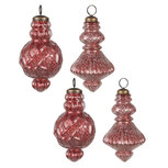 Clayre & Eef | Kerstballen Set van 4 Rood 29x18x9 cm / ø 8x15 cm | 6GL4512 Clayre & Eef | Kerstballen Set van 4 Rood 29x18x9 cm / ø 8x15 cm | 6GL4512