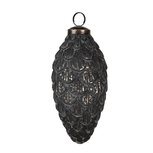 Clayre & Eef | Kerstbal Zilverkleurig Grijs ø 7x15 cm | 6GL4521 Clayre & Eef | Kerstbal Zilverkleurig Grijs ø 7x15 cm | 6GL4521