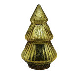 Clayre & Eef | Kerstdecoratie Beeld Kerstboom met LED Goudkleurig ø 13x23 cm | 6GL4563 Clayre & Eef | Kerstdecoratie Beeld Kerstboom met LED Goudkleurig ø 13x23 cm | 6GL4563
