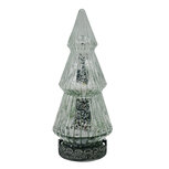Clayre & Eef | Kerstdecoratie Beeld Kerstboom met LED Zilverkleurig ø 7x16 cm | 6GL4569ZI Clayre & Eef | Kerstdecoratie Beeld Kerstboom met LED Zilverkleurig ø 7x16 cm | 6GL4569ZI