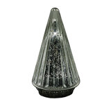 Clayre & Eef | Kerstdecoratie Beeld Kerstboom met LED Zilverkleurig ø 11x19 cm | 6GL4571ZI Clayre & Eef | Kerstdecoratie Beeld Kerstboom met LED Zilverkleurig ø 11x19 cm | 6GL4571ZI