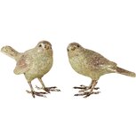 Dekoratief | Vogeltje 'Patrick', groen, resina, 12x7x10cm, set van 2 stuks | A245200 Dekoratief | Vogeltje 'Patrick', groen, resina, 12x7x10cm, set van 2 stuks | A245200