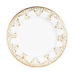 Dekoratief | Deco schaal rond, wit/goud, pvc, 33x33cm | A249087 Dekoratief | Deco schaal rond, wit/goud, pvc, 33x33cm | A249087