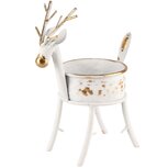 Dekoratief | Theelichthouder rendier, wit/goud, metaal, 16x11x24cm | A245470