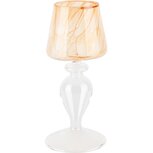 Dekoratief | Theelichthouder op voet 'Gold Smudge', glas, 8x8x18cm | A245582