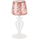 Dekoratief | Theelichthouder op voet 'Brown Smudge', glas, 8x8x18cm | A245585