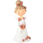 Dekoratief | Engelmeisje staand m/bloemen, wit/roze, resina, LED, 12x9x26cm | A245634 Dekoratief | Engelmeisje staand m/bloemen, wit/roze, resina, LED, 12x9x26cm | A245634