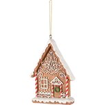 Dekoratief | Hanger peperkoekhuisje, bruin/wit, resina, 8x2x12cm | A245640