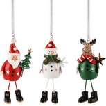Dekoratief | Springveer santa/sneeuwman, metaal, 5x5x13cm, set van 3 stuks | A245839 Dekoratief | Springveer santa/sneeuwman, metaal, 5x5x13cm, set van 3 stuks | A245839