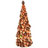 Dekoratief | Herfstboompje m/dennenappels, resina, 13x13x31cm | A245903