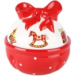 Dekoratief | Bonbonni?re m/schommelpaardje, wit/rood, dolomiet, 13x13x15cm | A245982 Dekoratief | Bonbonni?re m/schommelpaardje, wit/rood, dolomiet, 13x13x15cm | A245982