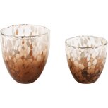 Dekoratief | Set 2 theelichthouders 'Blurred Bronze', glas, 10x10x11cm | A248018 Dekoratief | Set 2 theelichthouders 'Blurred Bronze', glas, 10x10x11cm | A248018