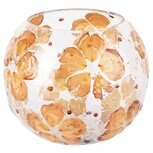Dekoratief | Theelichthouder 'Beech Leaves', transparant, glas, 14x14x12cm | A248048 Dekoratief | Theelichthouder 'Beech Leaves', transparant, glas, 14x14x12cm | A248048