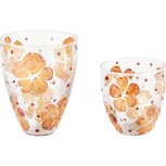 Dekoratief | Set 2 theelichthouders 'Beech Leaves', transparant, glas, 10x10x13cm | A248049 Dekoratief | Set 2 theelichthouders 'Beech Leaves', transparant, glas, 10x10x13cm | A248049