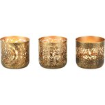 Dekoratief | Theelichthouder 'Mandala Mix', goud, metaal, 8x8x8cm, set van 3 stuks | A248141 Dekoratief | Theelichthouder 'Mandala Mix', goud, metaal, 8x8x8cm, set van 3 stuks | A248141
