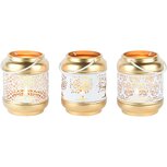Dekoratief | Theelichthouder 'Mixed', wit/goud, metaal, 8x8x10cm, set van 3 stuks | A248310 Dekoratief | Theelichthouder 'Mixed', wit/goud, metaal, 8x8x10cm, set van 3 stuks | A248310