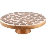 Dekoratief | Taartschotel op voet 'Timber', naturel, hout, 25x25x8cm | A248412 Dekoratief | Taartschotel op voet 'Timber', naturel, hout, 25x25x8cm | A248412