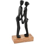 Dekoratief | Deco koppel kussend, zwart/naturel, metaal/hout, 13x7x25cm | A248426 Dekoratief | Deco koppel kussend, zwart/naturel, metaal/hout, 13x7x25cm | A248426