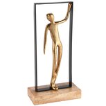 Dekoratief | Deco man in frame, goud/zwart/naturel, metaal/hout, 15x8x30cm | A248430 Dekoratief | Deco man in frame, goud/zwart/naturel, metaal/hout, 15x8x30cm | A248430
