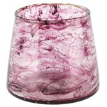 Dekoratief | Theelichthouder 'Purple Smoke', glas, 13x13x12cm | A248440 Dekoratief | Theelichthouder 'Purple Smoke', glas, 13x13x12cm | A248440