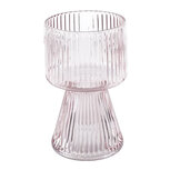 Dekoratief | Vaasje, transparant/roze, glas, 11x11x20cm | A249010