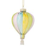 Dekoratief | Hanger luchtballon, groen/roz/blauw, glas, 7x7x12cm | A249070