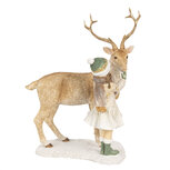 Clayre & Eef | Decoratie Kind met hert Bruin 17x12x22 cm | 6PR4187 Clayre & Eef | Decoratie Kind met hert Bruin 17x12x22 cm | 6PR4187