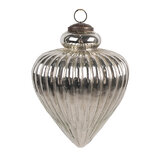 Clayre & Eef | Kerstbal Zilverkleurig ø 16x20 cm | 6GL4539L Clayre & Eef | Kerstbal Zilverkleurig ø 16x20 cm | 6GL4539L
