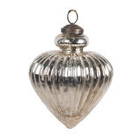 Clayre & Eef | Kerstbal Zilverkleurig ø 10x12 cm | 6GL4539S Clayre & Eef | Kerstbal Zilverkleurig ø 10x12 cm | 6GL4539S