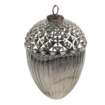 Clayre & Eef | Kerstbal Zilverkleurig ø 10x15 cm | 6GL4540L Clayre & Eef | Kerstbal Zilverkleurig ø 10x15 cm | 6GL4540L