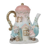 Clayre & Eef   | Decoratie muizen familie Blauw Roze LED 15x12x16 cm | 6PR4218