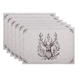 Clayre & Eef | Placemats Set van 6 Beige Bruin 48x33 cm | GTW40 Clayre & Eef | Placemats Set van 6 Beige Bruin 48x33 cm | GTW40
