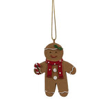 Clayre & Eef | Decoratie Hanger Peperkoekpop Bruin Wit 5x1x7 cm | 6PR4197 Clayre & Eef | Decoratie Hanger Peperkoekpop Bruin Wit 5x1x7 cm | 6PR4197