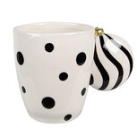 Clayre & Eef | Mok Wit Zwart 14x9x10 cm / 350 ml | 6CEMU0162Z Clayre & Eef | Mok Wit Zwart 14x9x10 cm / 350 ml | 6CEMU0162Z