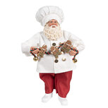 Clayre & Eef | Kerstdecoratie Kerstman Wit Rood 17x12x27 cm | 65585 Clayre & Eef | Kerstdecoratie Kerstman Wit Rood 17x12x27 cm | 65585