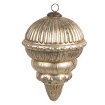 Clayre & Eef | Kerstbal Goudkleurig Bruin ø 10x14 cm | 6GL4553M Clayre & Eef | Kerstbal Goudkleurig Bruin ø 10x14 cm | 6GL4553M