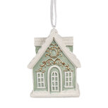 Clayre & Eef   | Decoratie hanger huisje Groen 6x4x8 cm | 6PR4214