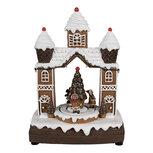Clayre & Eef | Muziekdoos Huisje/Kerstboom LED Bruin Wit 20x11x27 cm | 6PR4312 Clayre & Eef | Muziekdoos Huisje/Kerstboom LED Bruin Wit 20x11x27 cm | 6PR4312