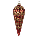 Clayre & Eef | Kerstbal Rood Goudkleurig ø 6x16 cm | 6GL4605 Clayre & Eef | Kerstbal Rood Goudkleurig ø 6x16 cm | 6GL4605